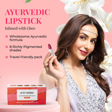 Herb Enriched Ayurvedic Lipstick Micro-Mini Kit - 8 shades